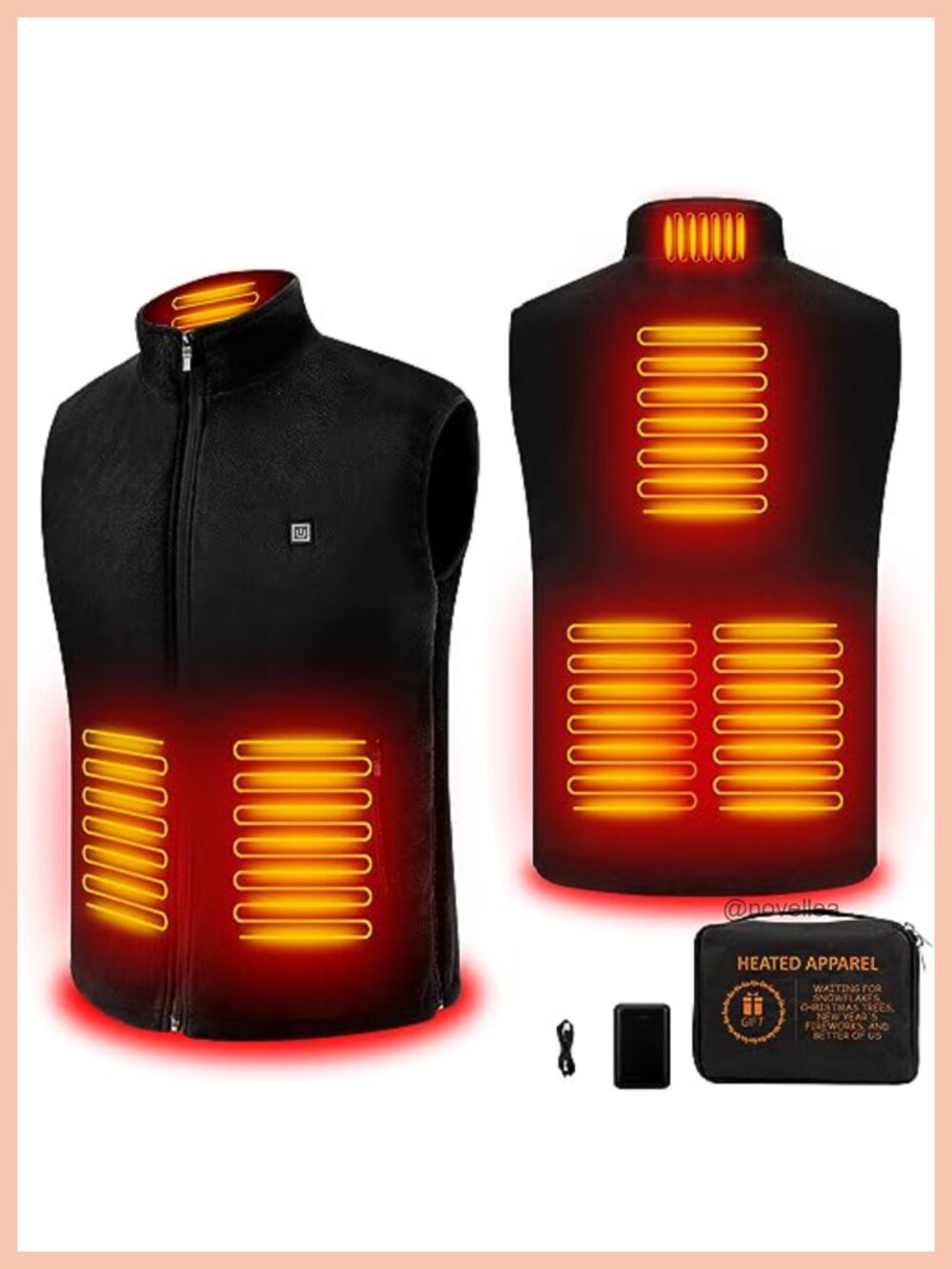 Heated Vest with Battery Pack Polar Fleece Spandex Polyester Unisex